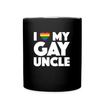 I Love My Gay Uncle LGBT Pride Niece Nephew Gay - Full Colour Mug - black - Front