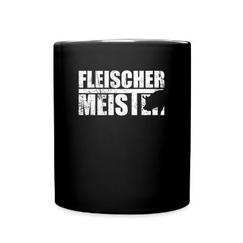 Fleischer Meister Schwein Geschenk - Tasse einfarbig - Schwarz - Vorne