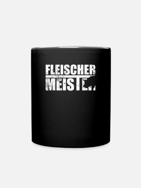 Fleischer Meister Schwein Geschenk - Tasse einfarbig - Schwarz