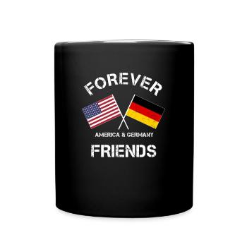 USA Germany Friends Friendship Amis America - Full Colour Mug - black - Front