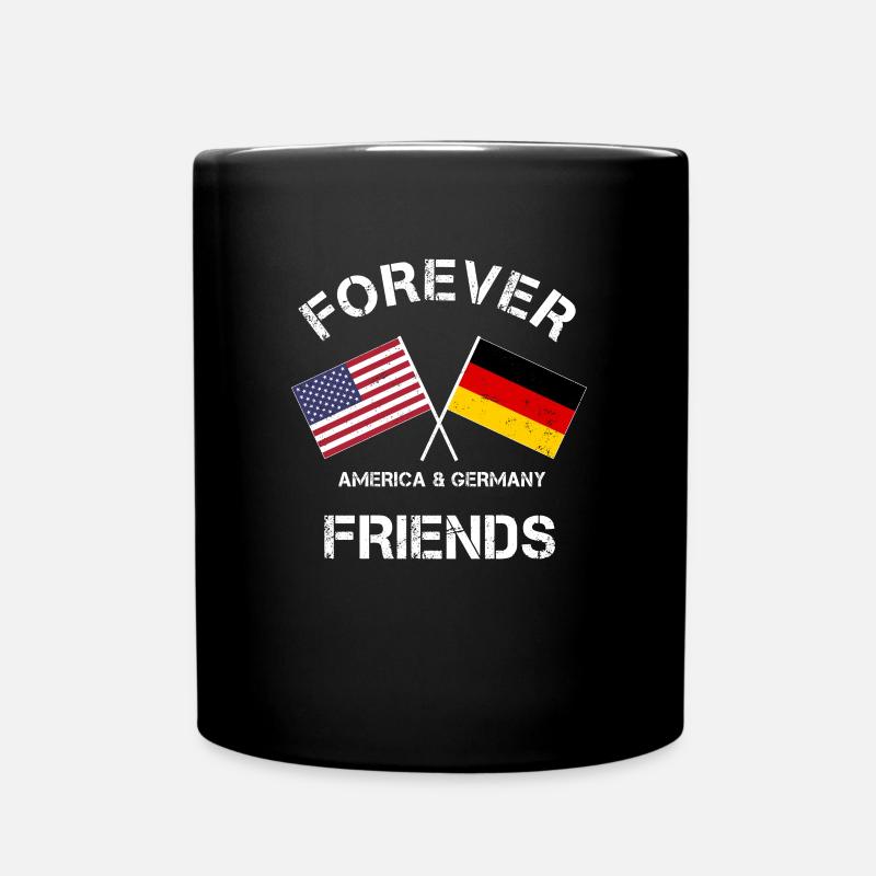 USA Deutschland Freunde Freundschaft Amis Amerika - Tasse einfarbig - Schwarz