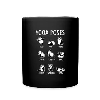 Panda Yoga stellt Geschenk - Tasse einfarbig - Schwarz - Vorne