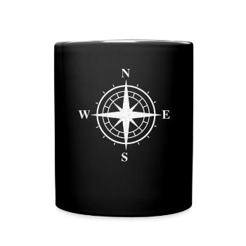 Kompass - Tasse einfarbig - Schwarz - Vorne