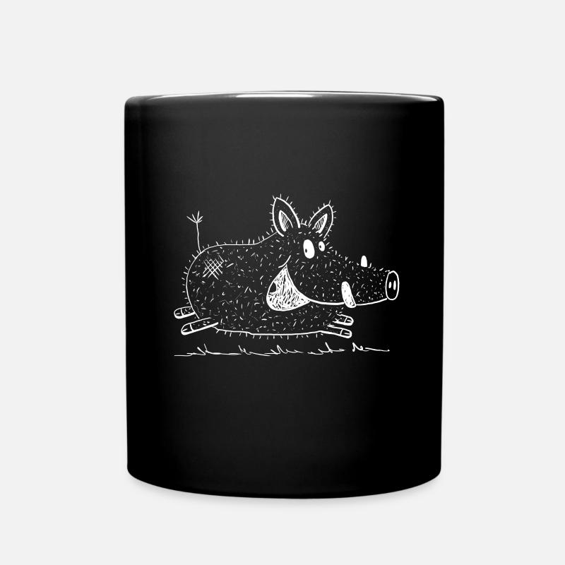Flottes Wildschwein I Wildsau I Schwein - Tasse einfarbig - Schwarz