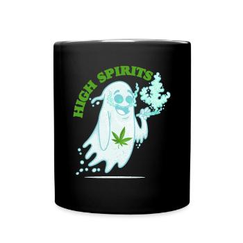Funny Halloween Stoner Pothead Apparel for Weed - Full Colour Mug - black - Front
