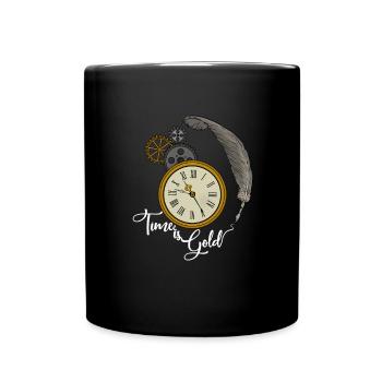 Zeit ist Gold tolle Geschenkidee für Hand Uhren - Tasse einfarbig - Schwarz - Vorne