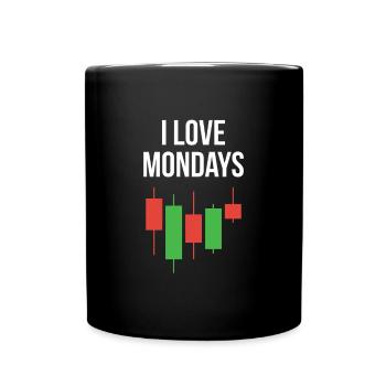Stock market - I Love Mondays - Tasse einfarbig - Schwarz - Vorne