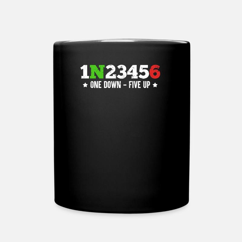 Motorcycle gears 1N23456 Motorcyclist gift - Full Colour Mug - black