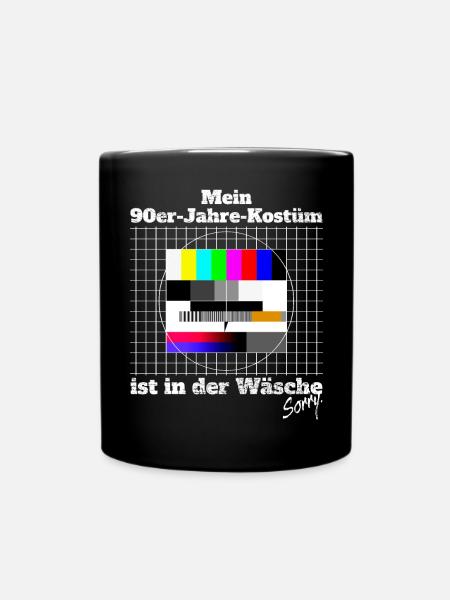 Testbild 90er Jahre Kostüm In Der Wäsche Motto - Tasse einfarbig - Schwarz