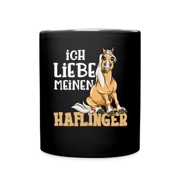 Ich Liebe Meinen Haflinger Pferde Pferd Geschenk - Tasse einfarbig - Schwarz - Vorne