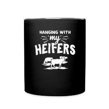 Cadeau de vaches fermières - Mug uni - noir - Devant