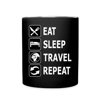 eat, travel, travel - Full Colour Mug - black - Front