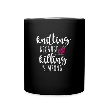 Tricotant tuant mal tricotant passe-temps - Mug uni - noir - Devant