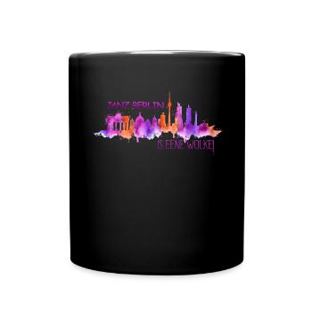 Skyline Berlin Janz Berlin is eene Wolke - Tasse einfarbig - Schwarz - Vorne