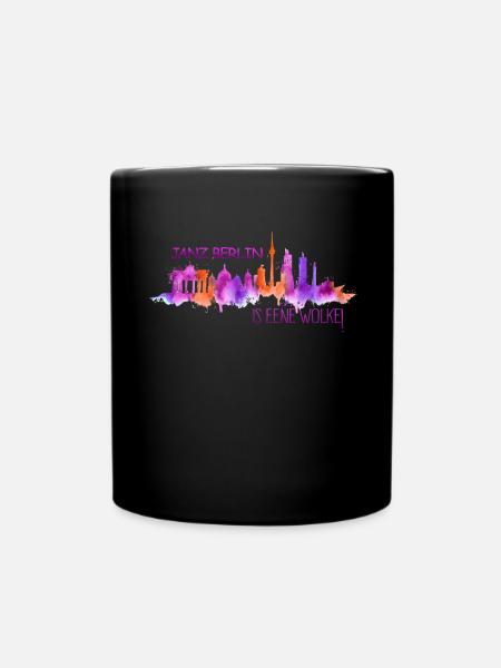 Skyline Berlin Janz Berlin is eene Wolke - Tasse einfarbig - Schwarz