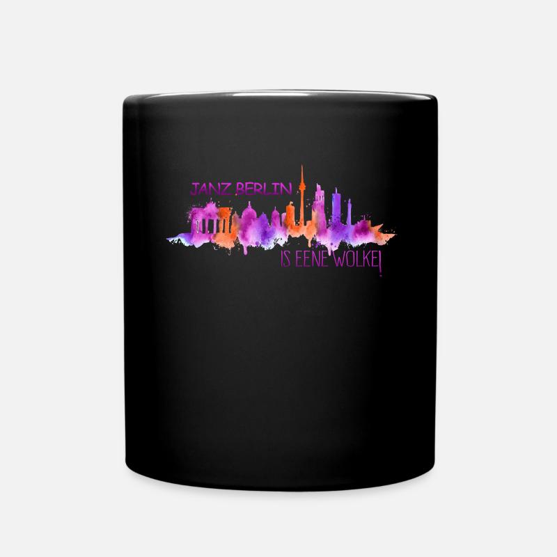 Skyline Berlin Janz Berlin is eene Wolke - Tasse einfarbig - Schwarz