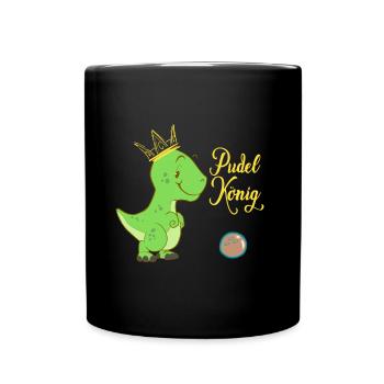 Pudelkönig Pudelkönigin Vintage retro Geschenkidee - Tasse einfarbig - Schwarz - Vorne