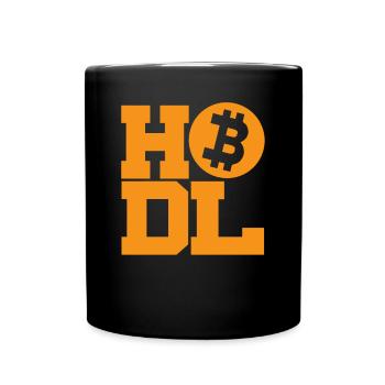 Hold - Bitcoin Cryptocurrency - Full Colour Mug - black - Front