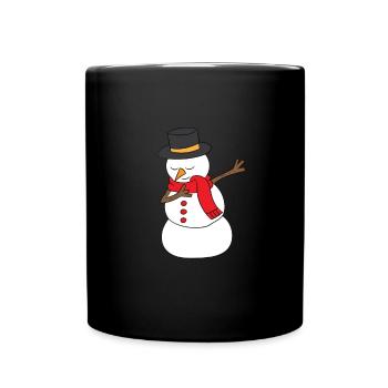 Winter - Schneemann DAB / dabbing - Tasse einfarbig - Schwarz - Vorne