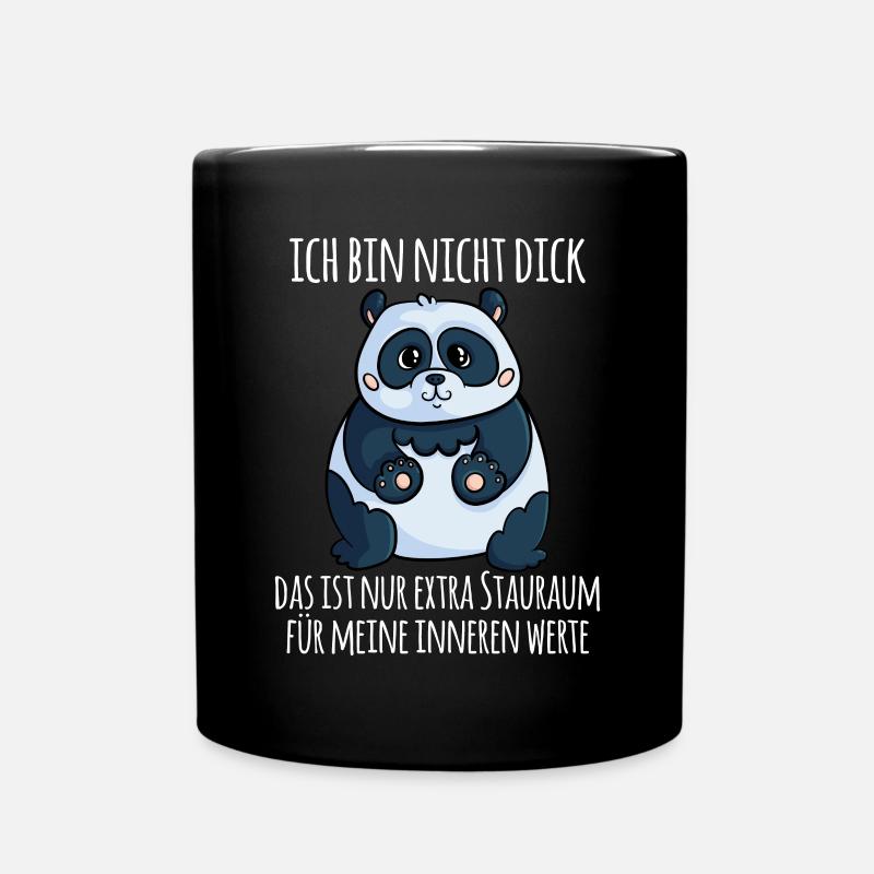 Panda Dick Innere Werte Übergewicht Geschenk - Tasse einfarbig - Schwarz