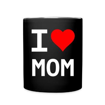 I Love Mom – Herz für Mama - Tasse einfarbig - Schwarz - Vorne