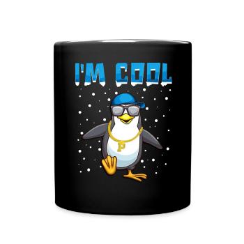 Cooler Hip Hop Pinguin Pinguine Geschenk - Tasse einfarbig - Schwarz - Vorne