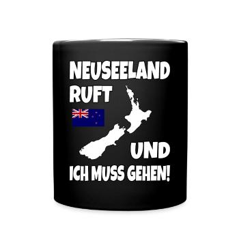 Neuseeland Ruft Und Ich Muss Gehen Backpacker - Tasse einfarbig - Schwarz - Vorne