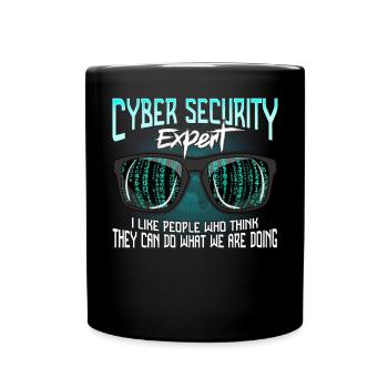 Cyber Security Hacker Hacken IT Sicherheit Lustig - Tasse einfarbig - Schwarz - Vorne