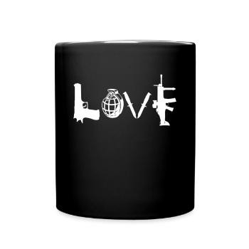 Fusil tactique de couteaux tactiques de grenade de pistolet d'amour - Mug uni - noir - Devant