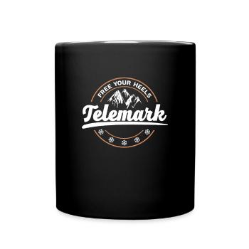 Telemark Ski Heel Free Retro - Full Colour Mug - black - Front
