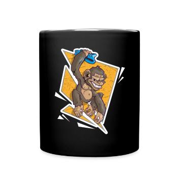 Bouldering Monkey Climbing Climbing - Full Colour Mug - black - Front
