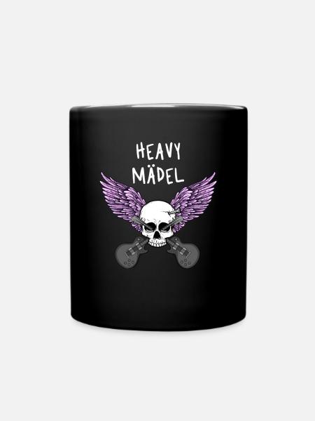 Heavy Mädel Heavy Metal für Frauen Damen Mädchen - Tasse einfarbig - Schwarz