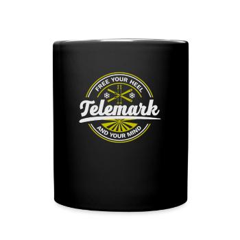 Telemark Ski Heel Free Retro - Full Colour Mug - black - Front