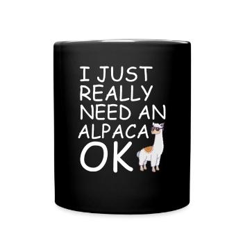 Alpaga animal de compagnie - Mug uni - noir - Devant
