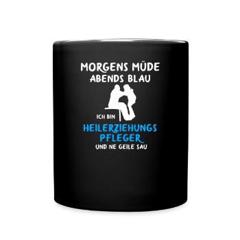 Heilerziehungspfleger Heilerziehungspflegerin - Tasse einfarbig - Schwarz - Vorne