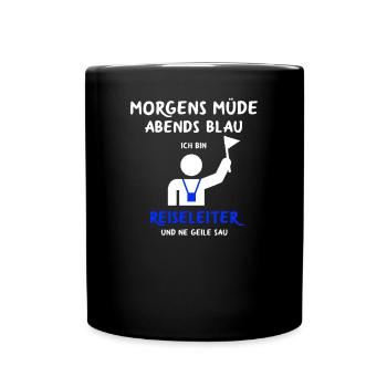 Reiseleiter Touristenführer Reisebegleiter - Tasse einfarbig - Schwarz - Vorne