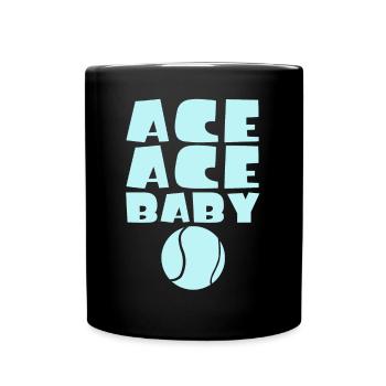 Ace Ace bébé drôle de joueur de tennis jeu de mots - Mug uni - noir - Devant