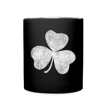 Vintage Distressed Kleeblatt St. Patrick's Day - Tasse einfarbig - Schwarz - Vorne