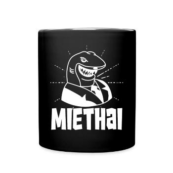 Miethai - Finanzhai - Immobilienhai - Tasse einfarbig - Schwarz - Vorne