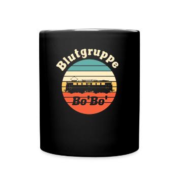 Achsfolge Bo'Bo' Eisenbahn Lok Retro Spurweite H0 - Tasse einfarbig - Schwarz - Vorne
