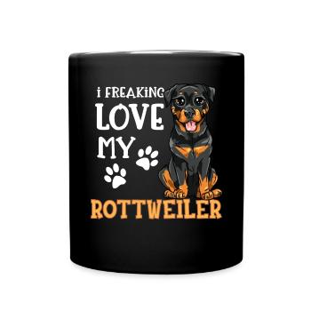 J'aime mes chiens de chien Rottweiler Rotti - Mug uni - noir - Devant
