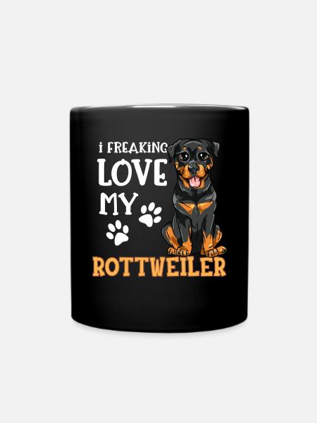 I Love My Rottweiler Rotti Dog Dogs - Full Colour Mug - black