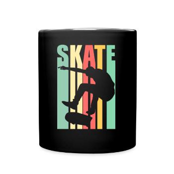 Skateboarding - Skate - Skaten - Tasse einfarbig - Schwarz - Vorne