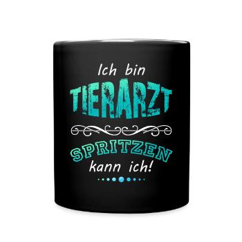 Tierarzt Veterinärmediziner lustiger Spruch Examen - Tasse einfarbig - Schwarz - Vorne