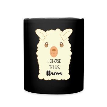 Lama Alpaka - Tasse einfarbig - Schwarz - Vorne