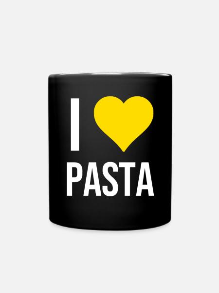 I love pasta - Full Colour Mug - black