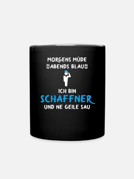 Schaffner Zugbegleiter Kontrolleur Eisenbahner - Tasse einfarbig - Schwarz