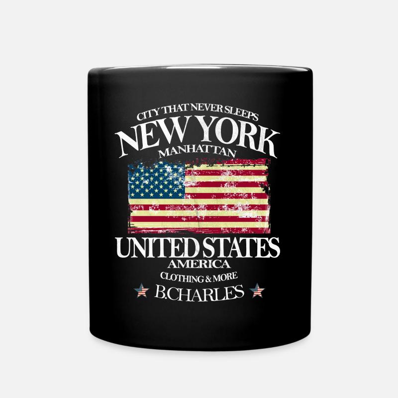 New York - Tasse einfarbig - Schwarz