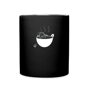 Funny comic tea design for cold winter days - Full Colour Mug - black - Front