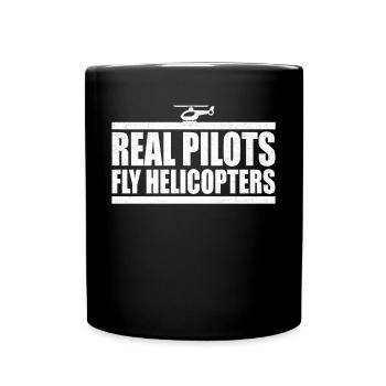 Helicopter Real Pilots Fly Helicopters Heli Fan - Full Colour Mug - black - Front